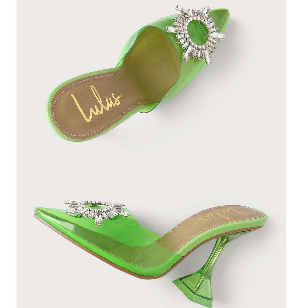 Lulu’s Midnight Lime Pointed-Toe Heels Size 7.5 NWOB - Picture 6 of 6
